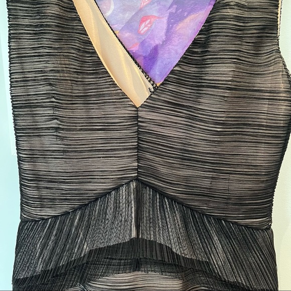 ✨BCBG Black/ Shear Mini Dress Size Small - Picture 4 of 12